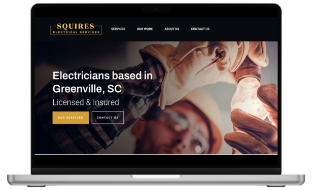 laptop of Squires Electrical Services home page